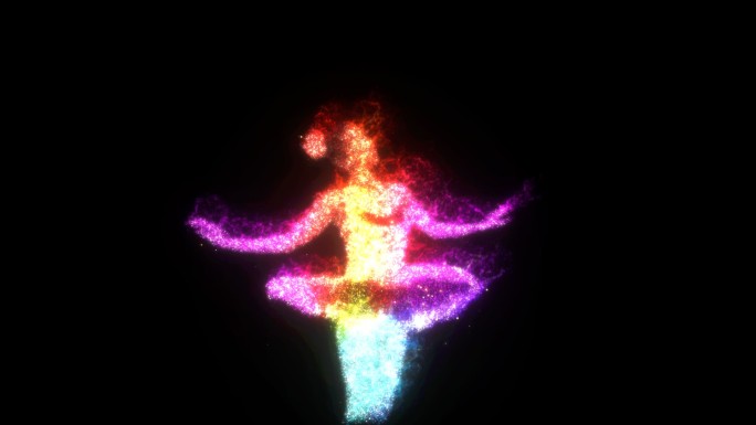 彩色发光粒子芭蕾舞素材（透明通道）