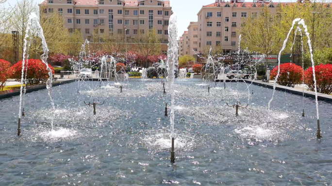 4K庭院景观-水系喷泉-园林景观喷泉