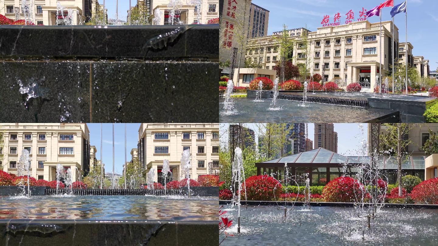 4K庭院景观-水系喷泉-园林景观喷泉