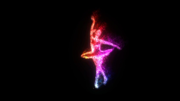 彩色发光粒子芭蕾舞素材（透明背景）