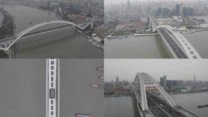 上海卢浦大桥dlog4K航拍