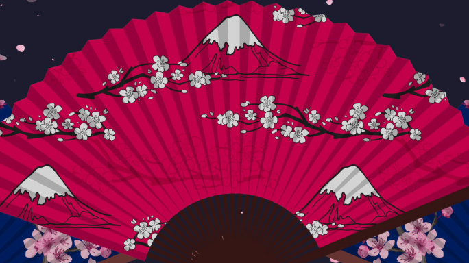 日式折扇富士山8K餐厅互动投影