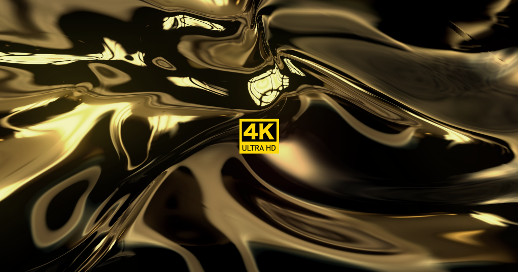 4K流动的金色金属液体【原创】