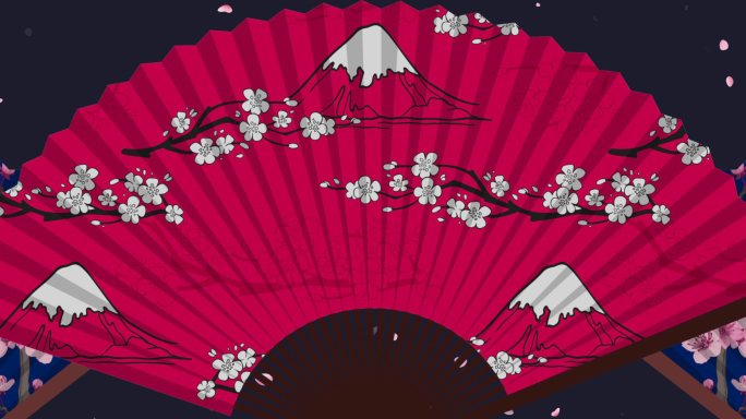 日式折扇富士山6K餐厅互动投影