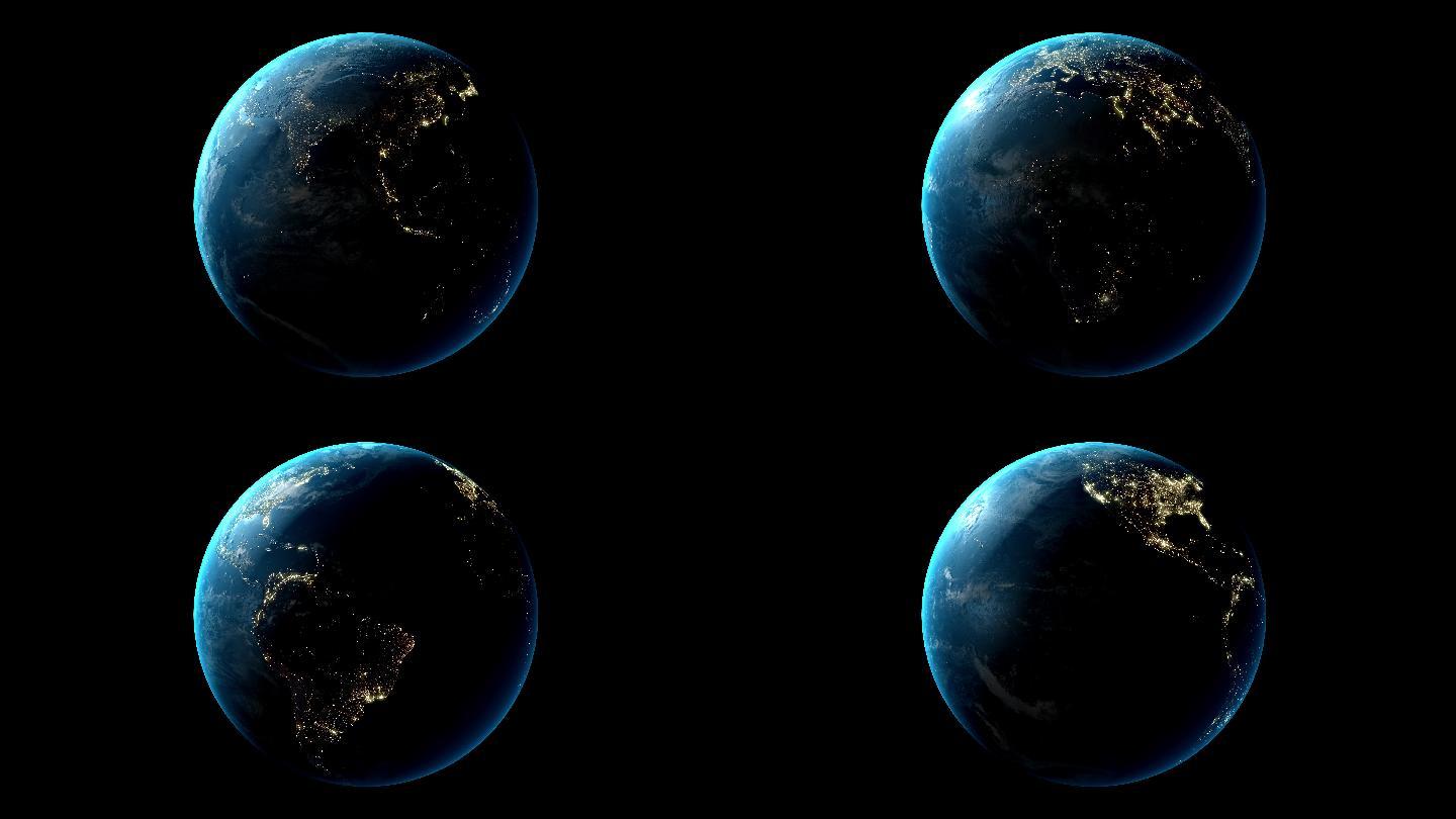 4K地球自转视频-带通道