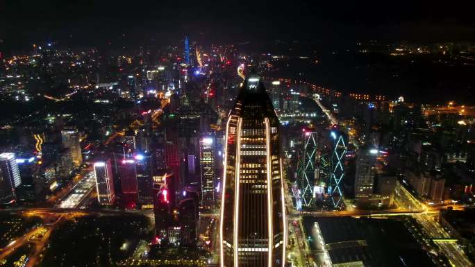 深圳平安大厦鸟瞰夜景