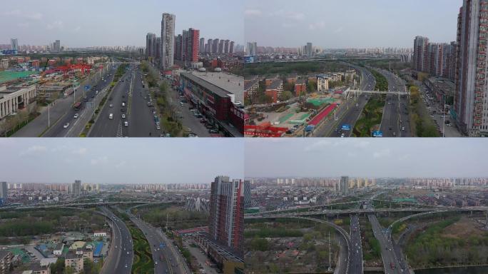 4K-原素材-天津津滨大道航拍