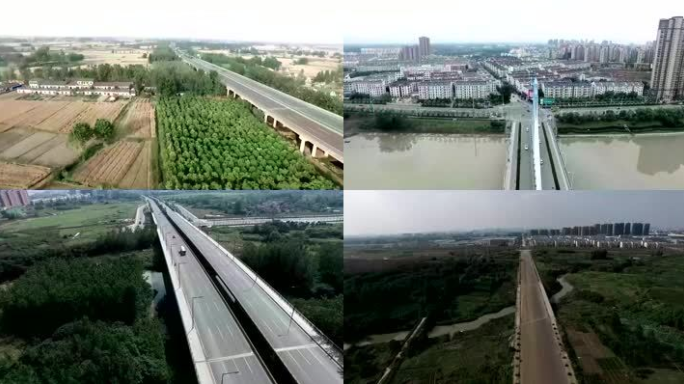 引江济淮桥梁航拍高速安徽合肥城市道路