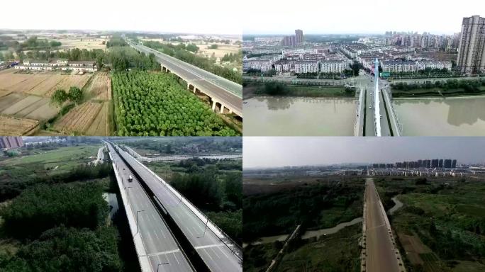 引江济淮桥梁航拍高速安徽合肥城市道路