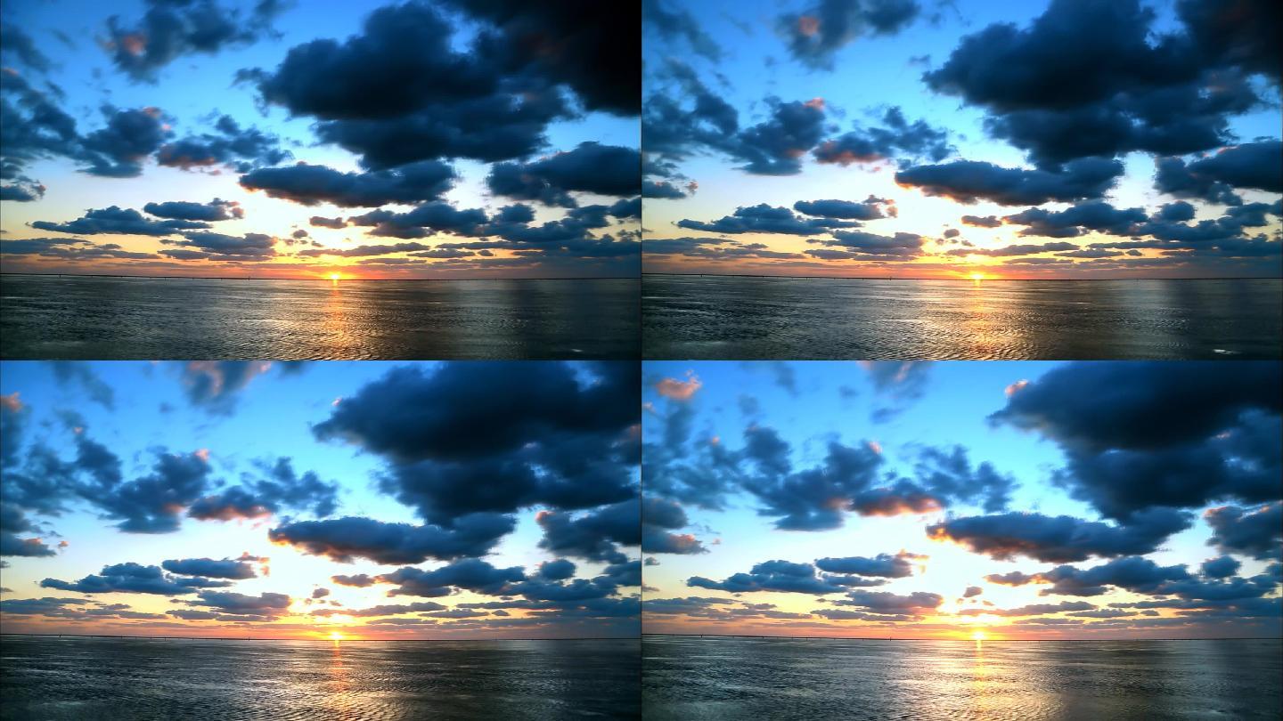 日出海上色彩斑斓视频素材