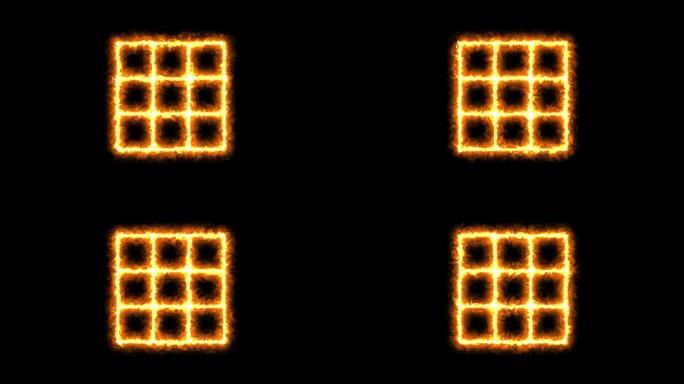 4K火焰光电描画田字格通道视频