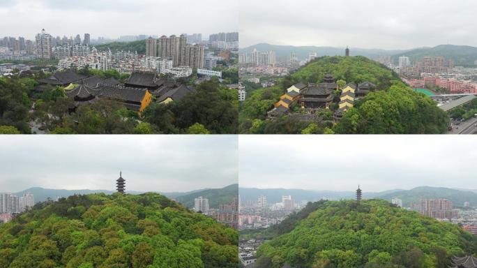 航拍瑞安隆山禅寺