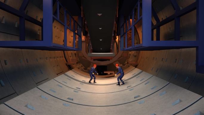 三维地铁盾构机隧道涌水涌沙动画视频素材