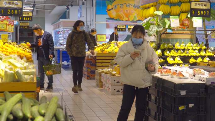 4K超市购物-蔬菜水果-称重结账收银商场