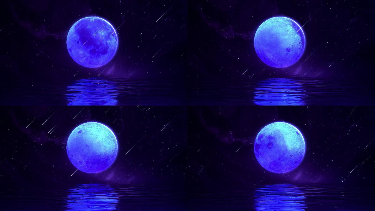 4k唯美梦幻湖面月夜背景 3840x2160 高清视频素材下载 编号 舞台背景 Vj师网www Vjshi Com
