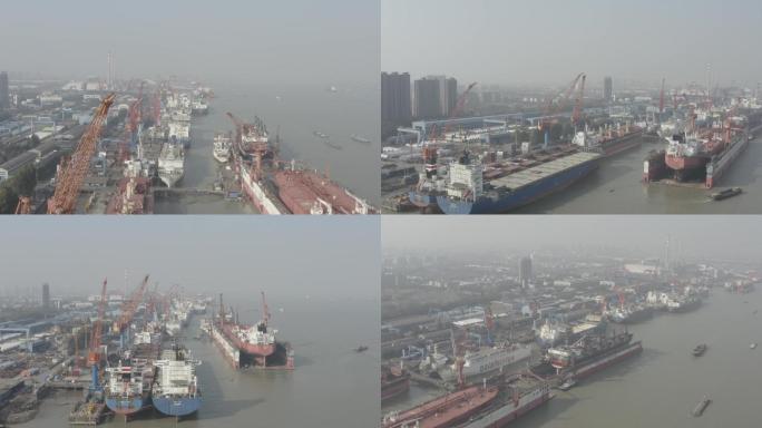 上海长兴岛造船厂航拍