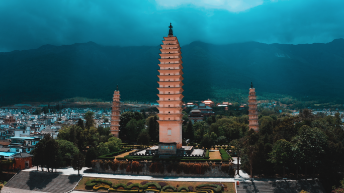 【4K】航拍大理崇圣寺三塔，崇圣寺