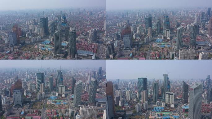 4K-原素材-天津商业区高楼大厦