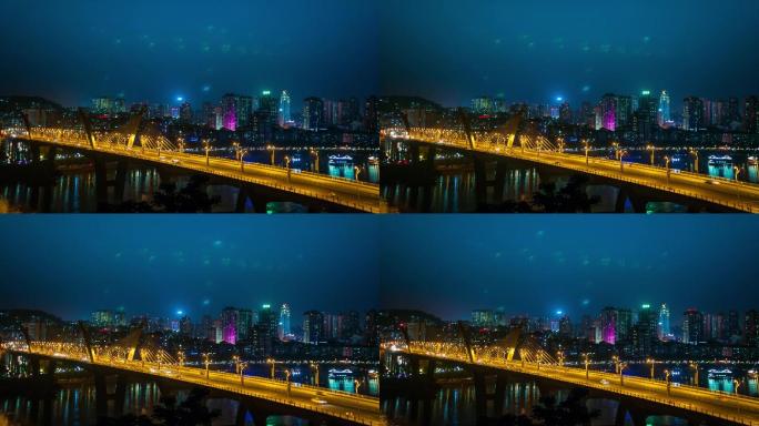 酒城泸州国窖大桥夜景延时摄影