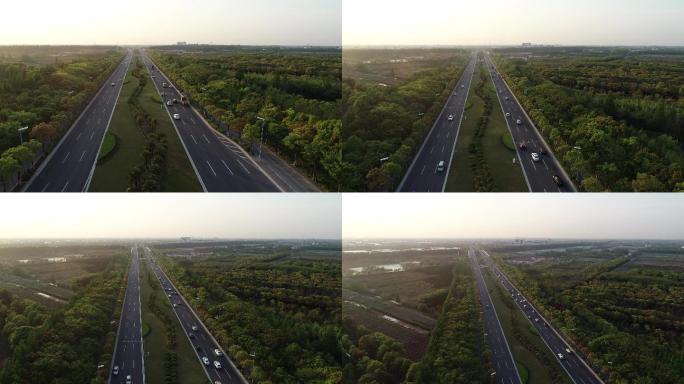 4K原素材-上海自贸区临港新片区地标道路