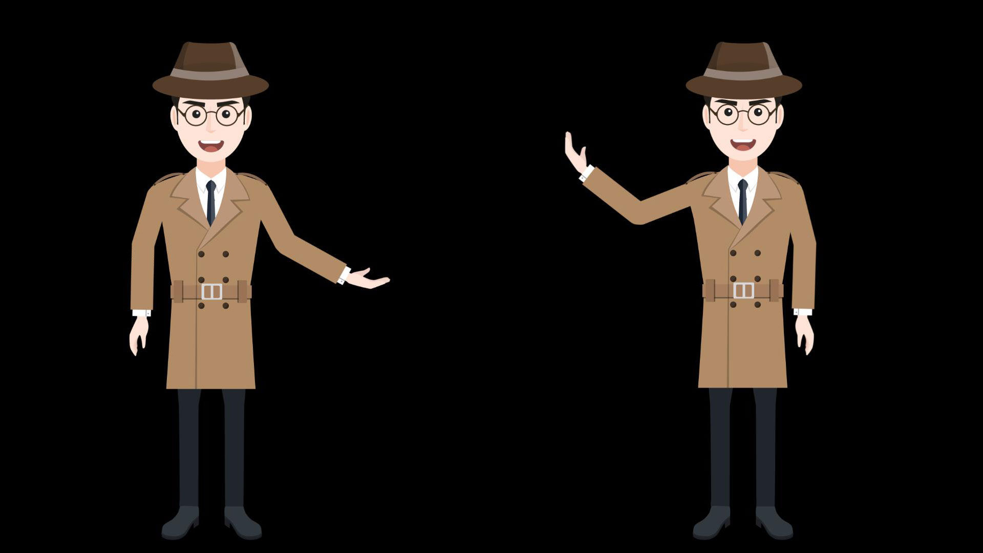 Mg动画侦探风衣讲解说员卡通q版人物 视频素材包下载 编号 影视包装 Vj师网www Vjshi Com