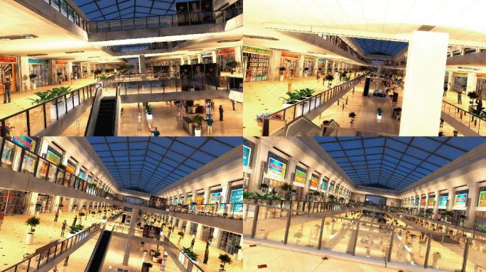 夜景商业街灯光亮起