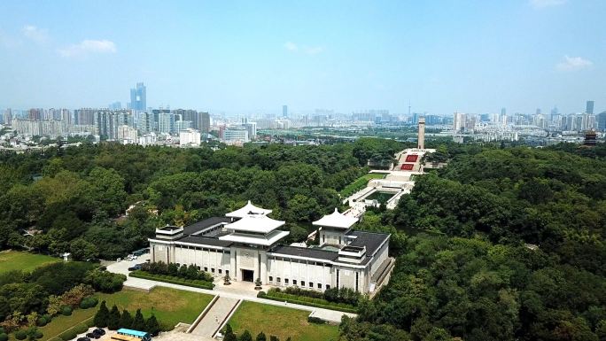 南京雨花台烈士陵园航拍空镜