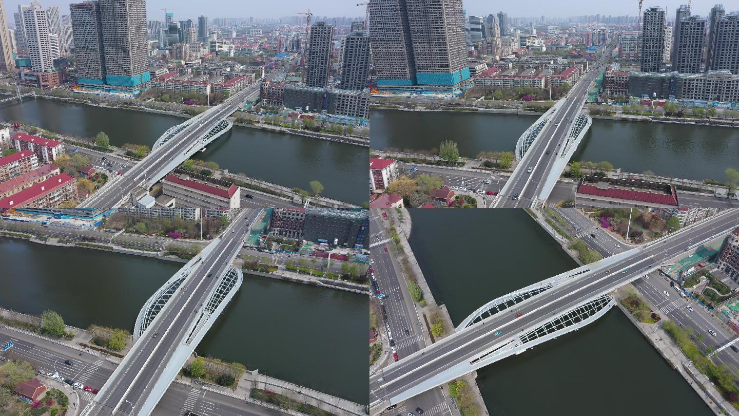 4K-原素材-天津金阜桥航拍