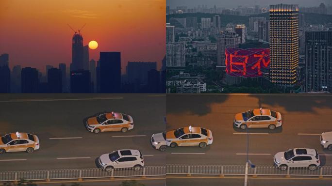 2020年武汉城市夕阳夜景
