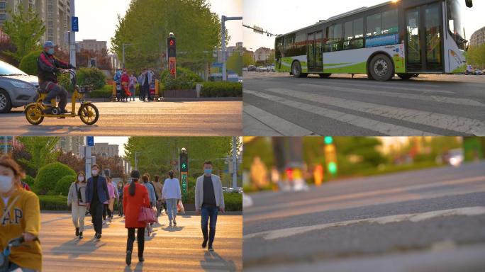 【4k画质】升城市车流人流脚步生活视频