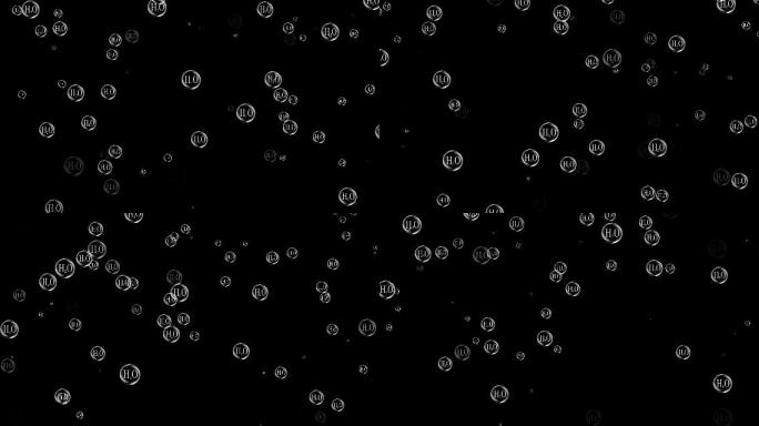 水元素泡泡上升带通道可循环视频素材