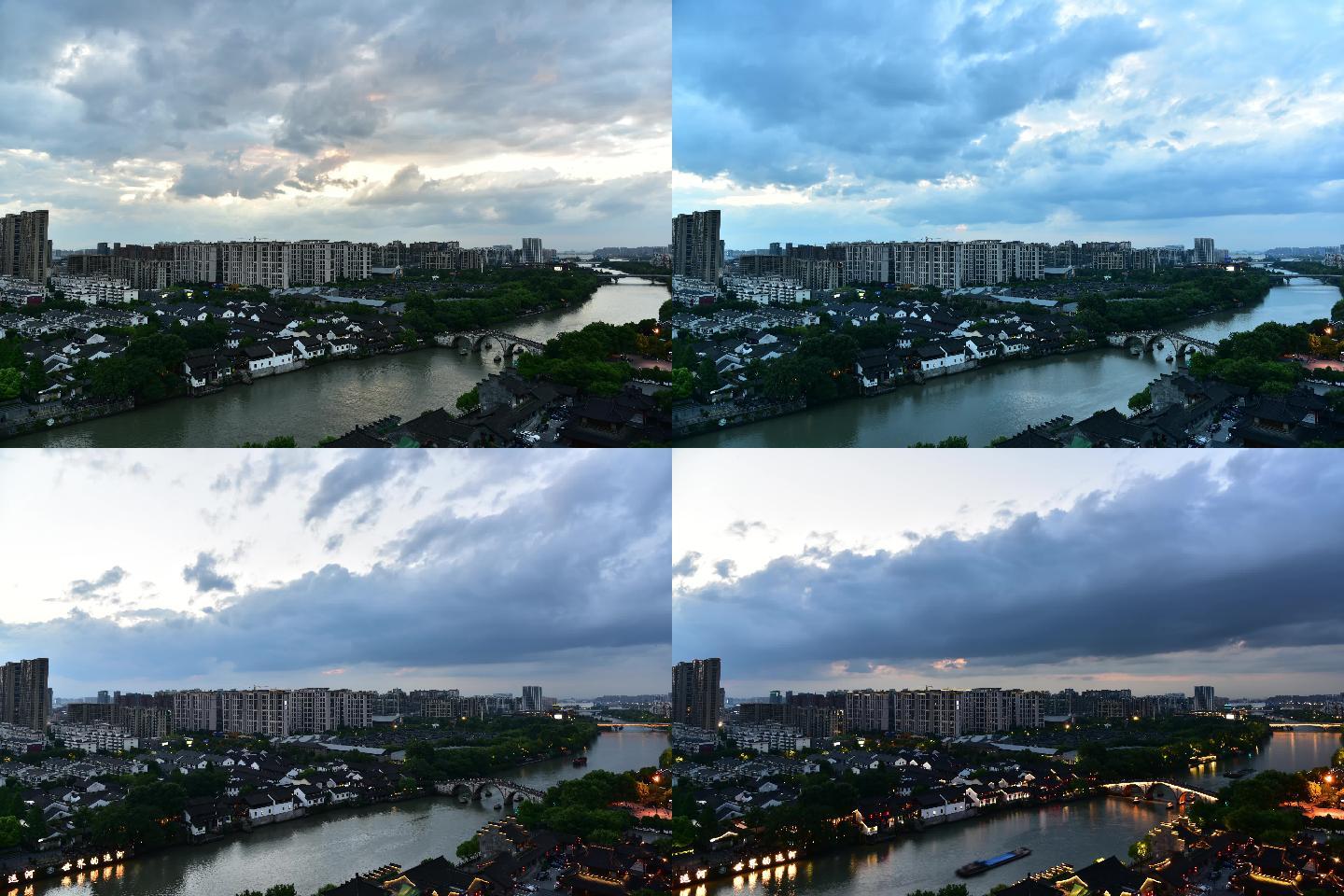 杭州大运河拱宸桥延时夜景