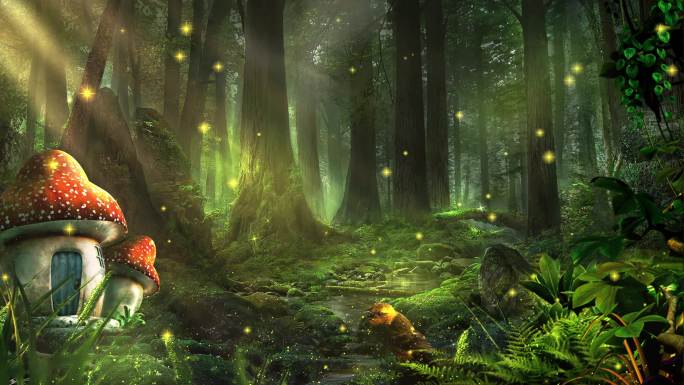 4K童话森林梦幻背景循环