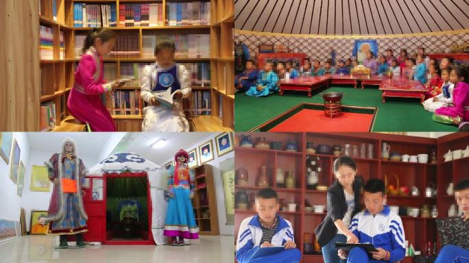 少数民族蒙古族学校教育课堂书法校园