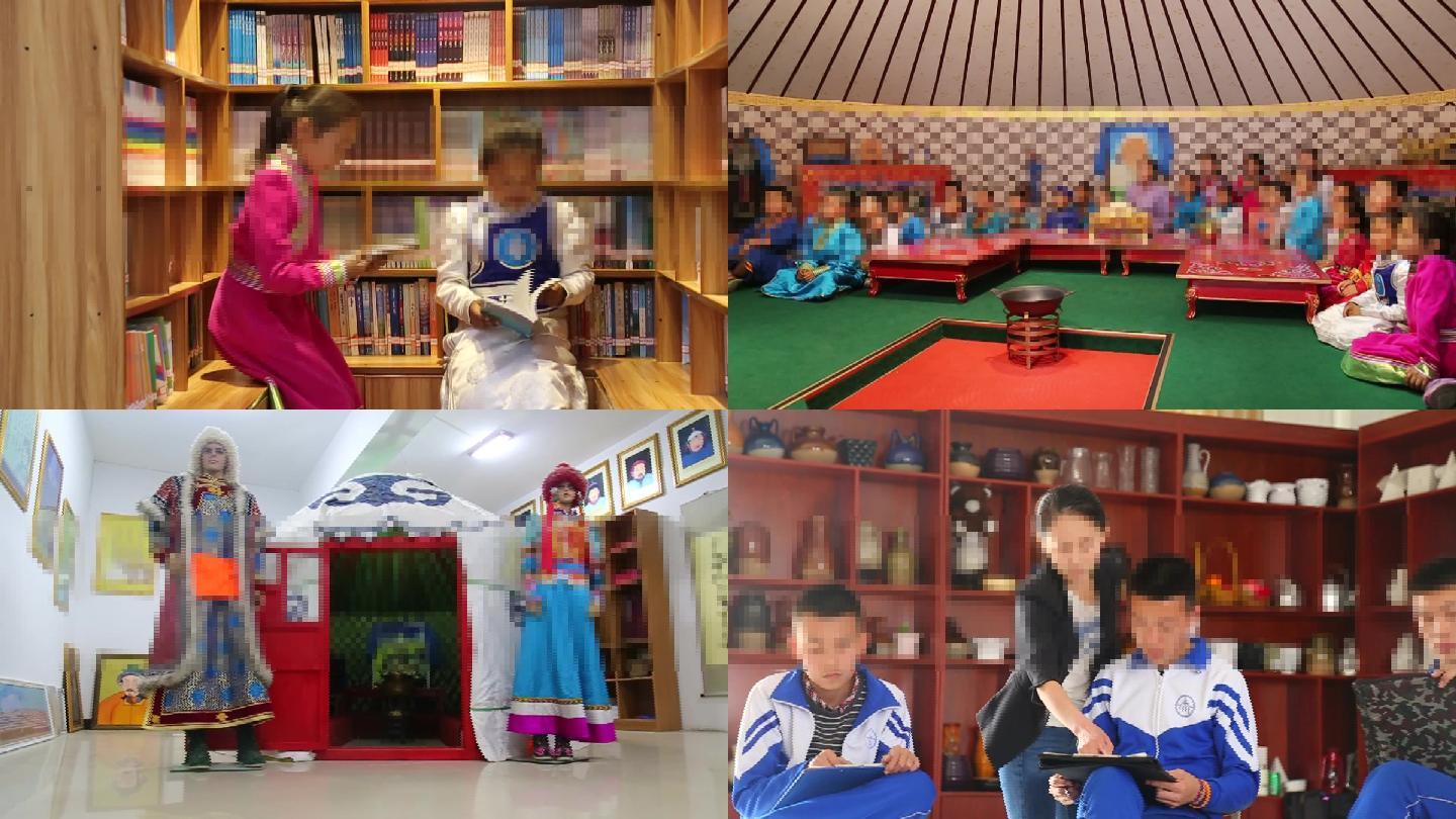 少数民族蒙古族学校教育课堂书法校园