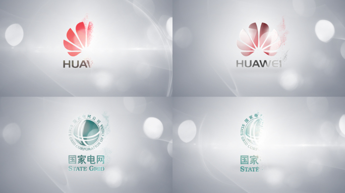 简洁粒子LOGO出现