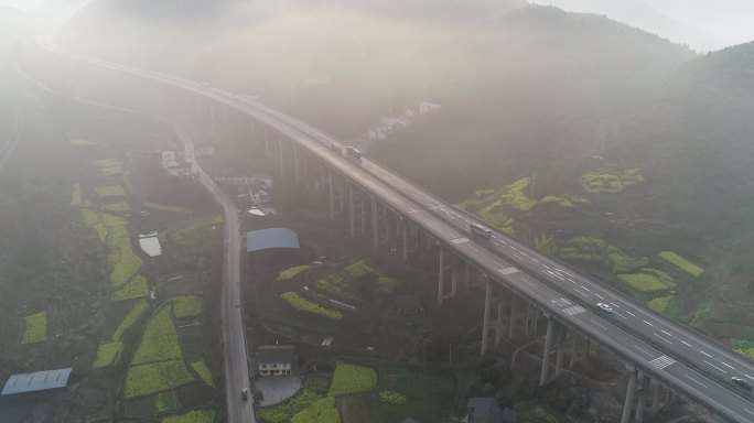高速公路立交桥航拍空镜头4k素材