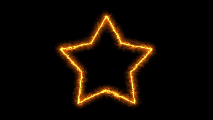 4K火焰光电描画五角星星通道视频