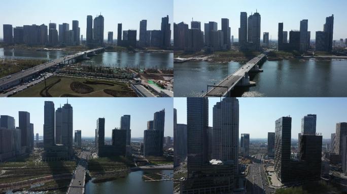 4K-原素材-天津海河开启桥航拍