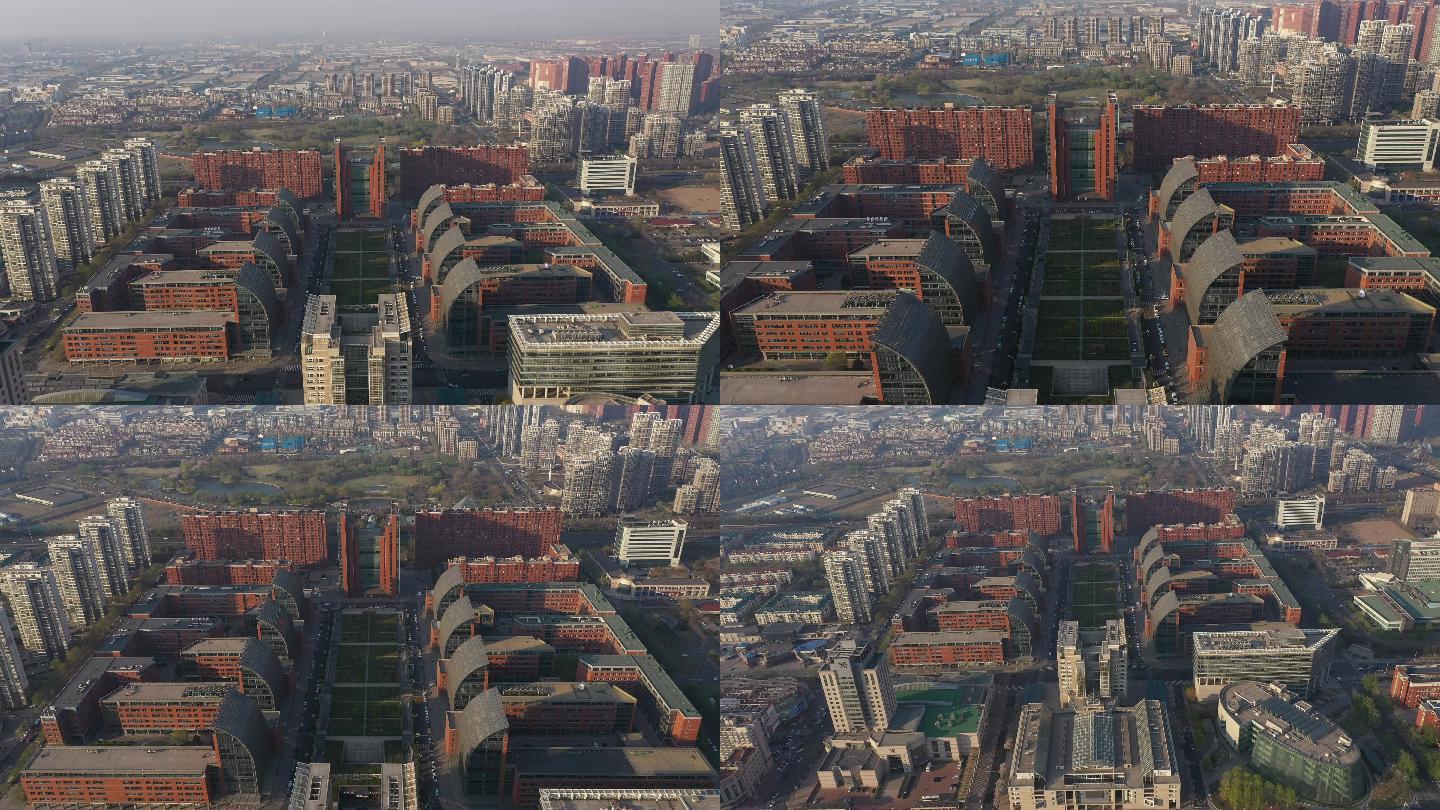 4K-原素材-天津滨海金融街航拍