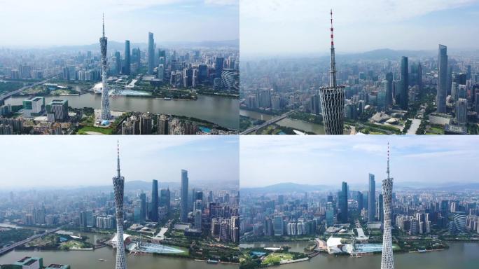航拍广州珠江新城新中轴线高清日景
