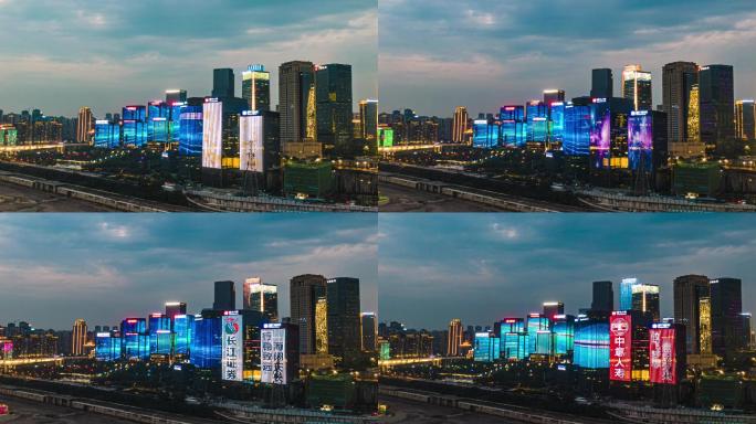 重庆CBD国金中心夜景4k