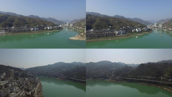 【0086】陕西河边城市全貌