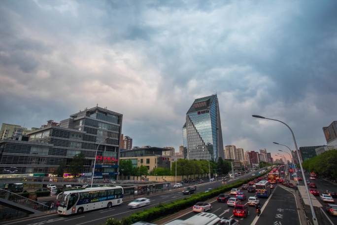 北京城市风光白转黑4K延时摄影
