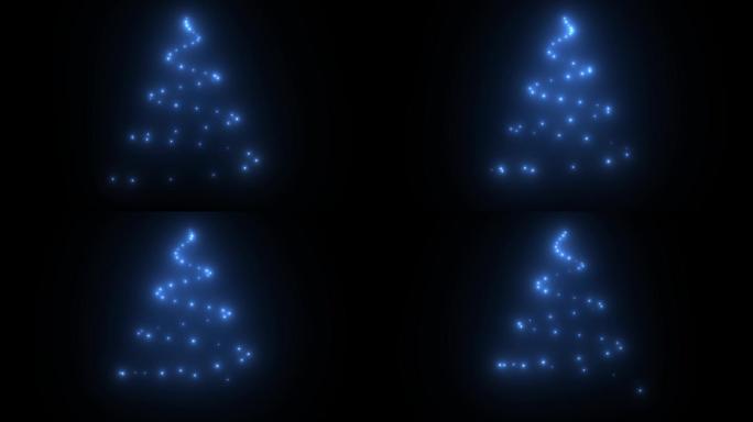 螺旋闪烁圣诞树轮廓灯