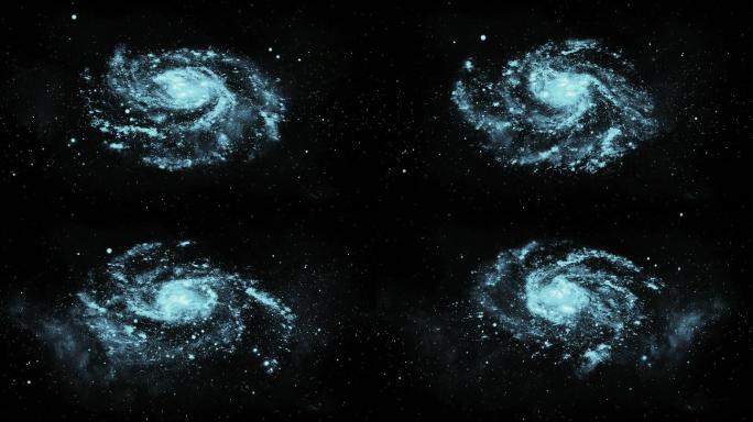 【4K宇宙背景】蓝白星团旋转虚拟震撼星云