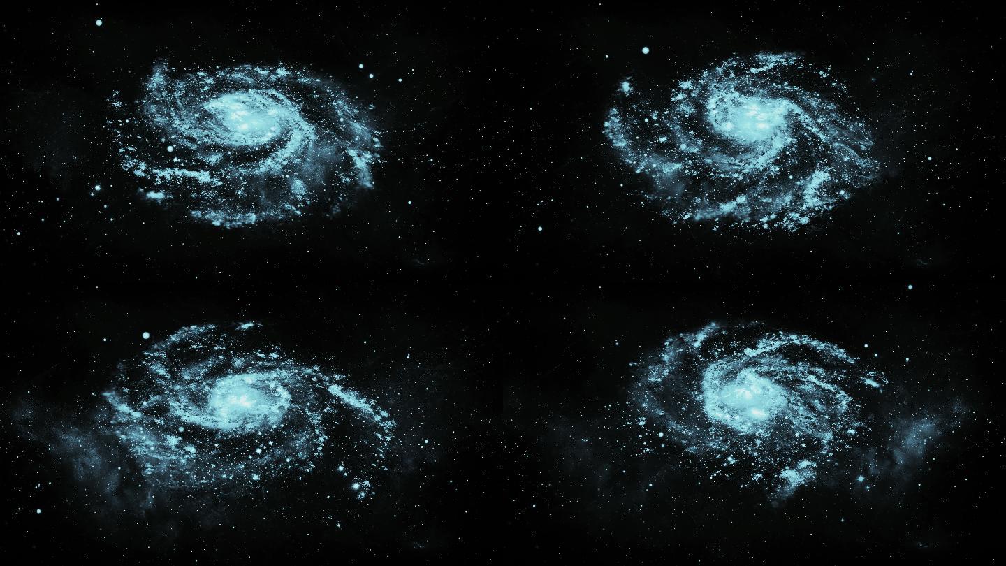 【4K宇宙背景】蓝白星团旋转虚拟震撼星云