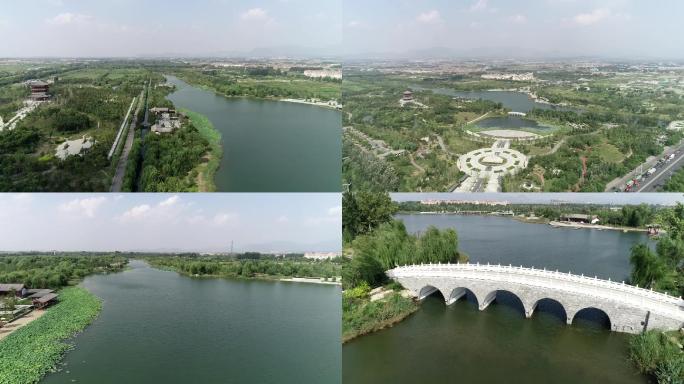 原素材-=---绣江河公园+章丘城区大景