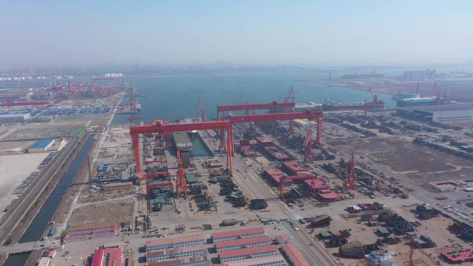 4K-原素材-天津新港造船厂