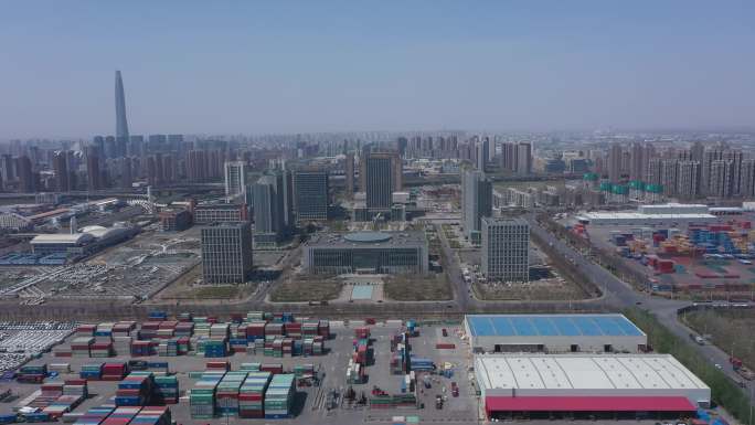 4K-原素材-天津北疆海事局航拍